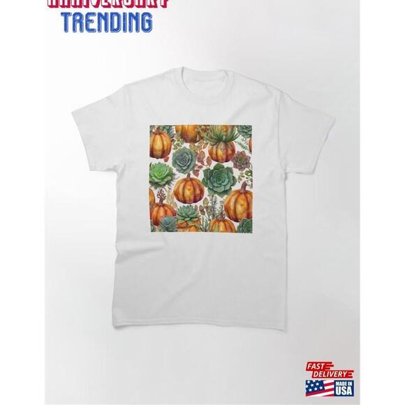 Other - Watercolor Thanksgiving Art Faux Pumpkin With Succulents Unisex